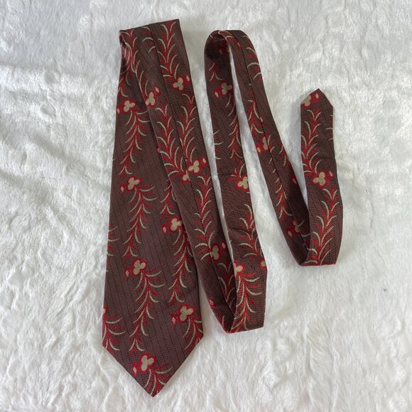 Hand Loom Mens tie Pure silk. India. 1960/70 Casual Floral Retro - Picture 1 of 4